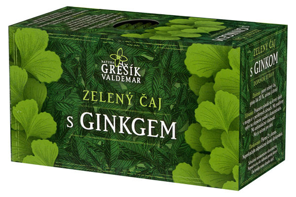 Obrázek Grešík Zelený čaj s ginkgem 20 x 1,5 g