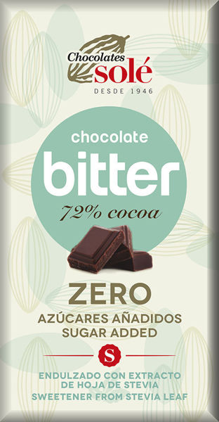 Obrázek Hořká čokoláda 72% se stévií 100 g SOLÉ